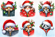 Christmas Peeking Out Zippers Clipa, a Seasonal Illustration by Rose Art (Thumbnail 2 of 5)