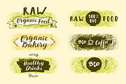 Raw Bio Vegan Food Labels, a Food Illustration by Soulful Vectors (Thumbnail 5 of 6)