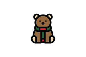 Cute Holiday Bear Logo, a Branding & Logo Template by Vectorium Studio