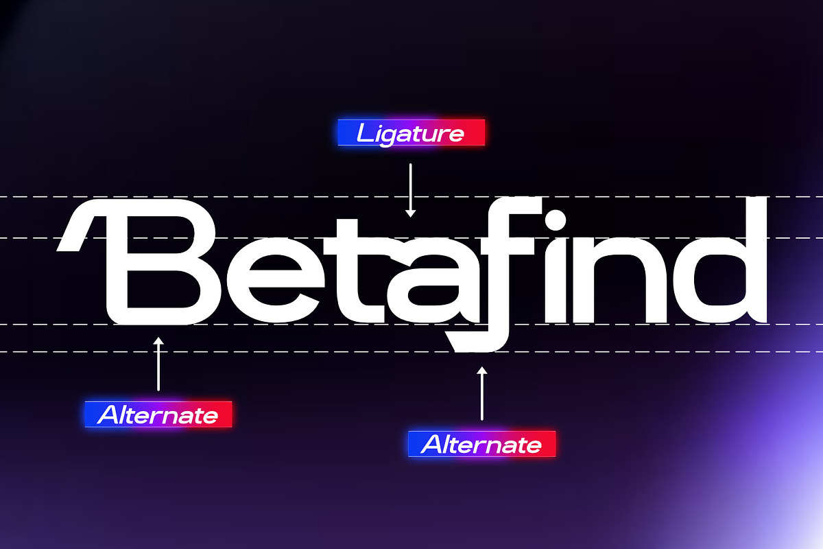 Betafind - Futuristic Font, a Sans Serif Font by Rishsketch (Photo 5 of 13)