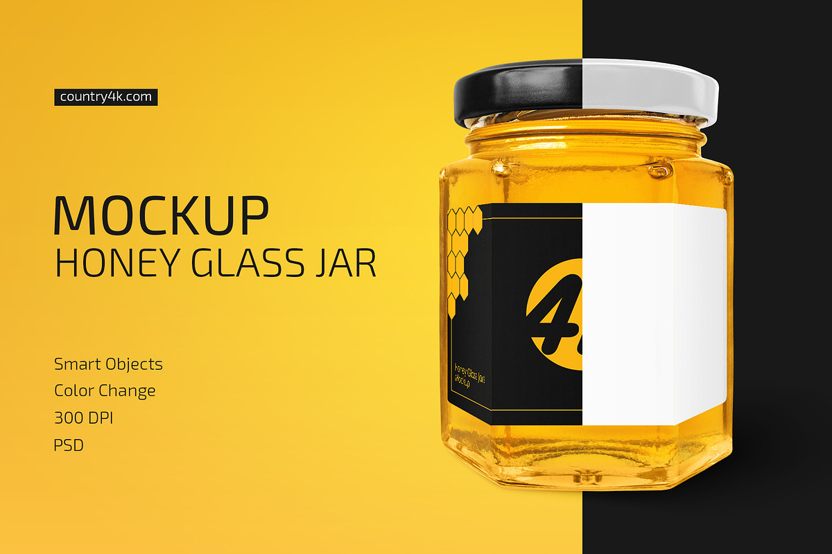 Honey Glass Jar Mockup, a Cups & Container Mockup by Country4k (Photo 1 of 3)