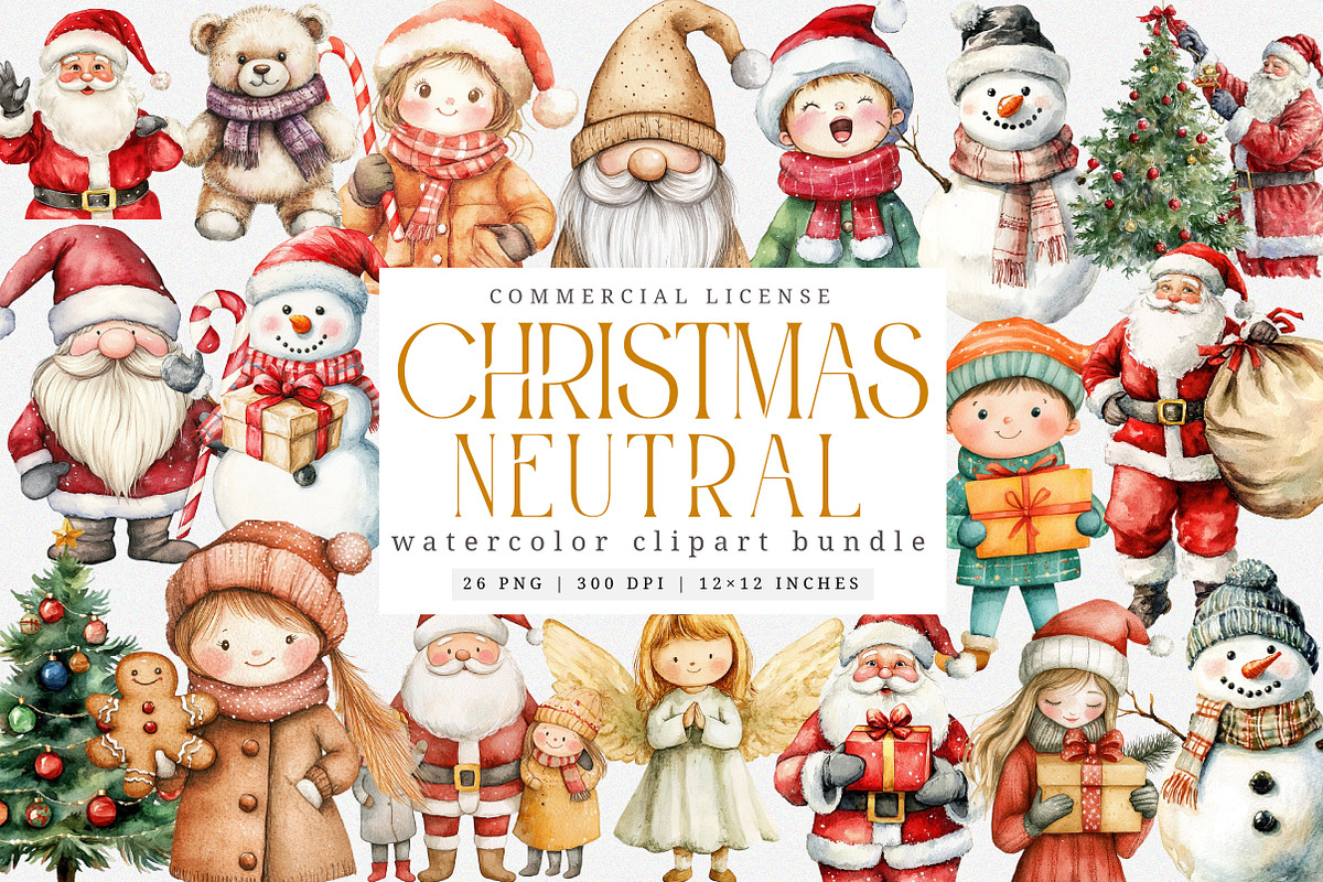 Neutral Christmas Clipart Png, an Illustration by SinaCreation (Photo 1 of 7)