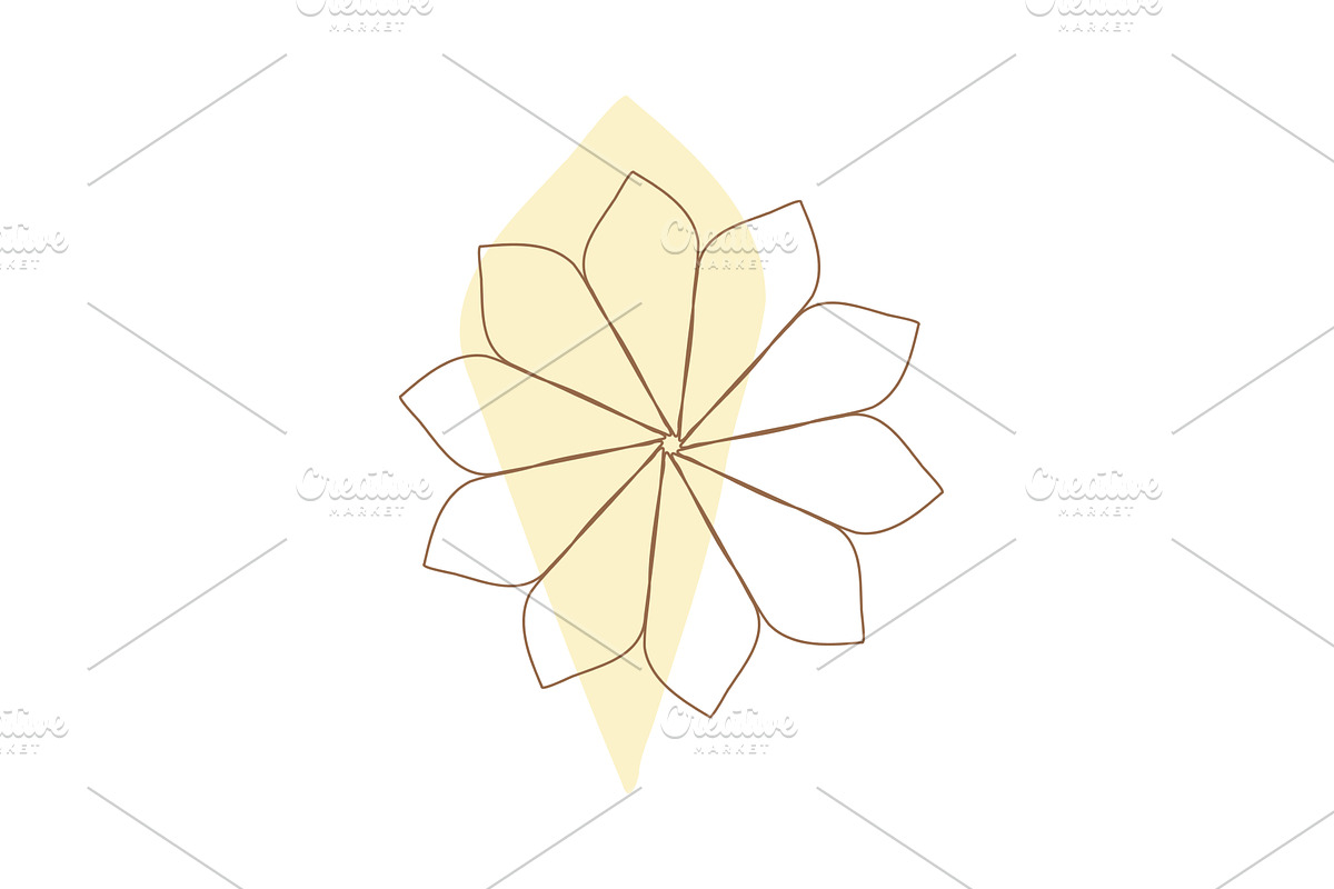 Minimalist floral art depicting a, an Object Illustration by okskukuruza