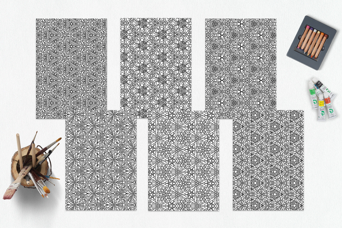 Patterns for coloring PDF,JPG vol-04, a Brochure Template by dnapslvsk (Photo 3 of 6)