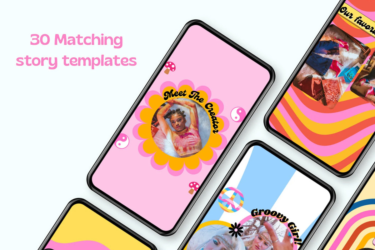 70s Aesthetic Instagram Templates, a Social Media Template by PLANETSEL (Photo 4 of 5)