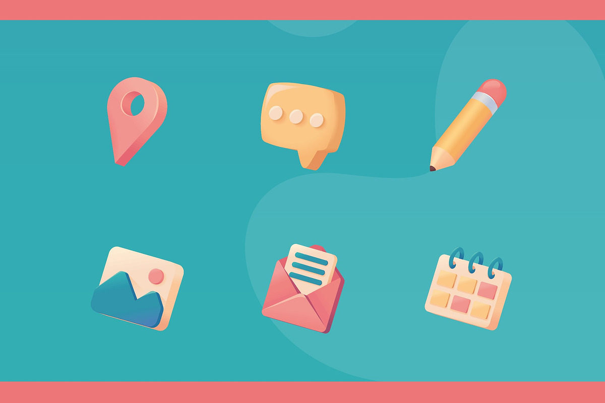3D Social Media Icon sET, a Templates & Theme by studiogstock (Photo 2 of 3)