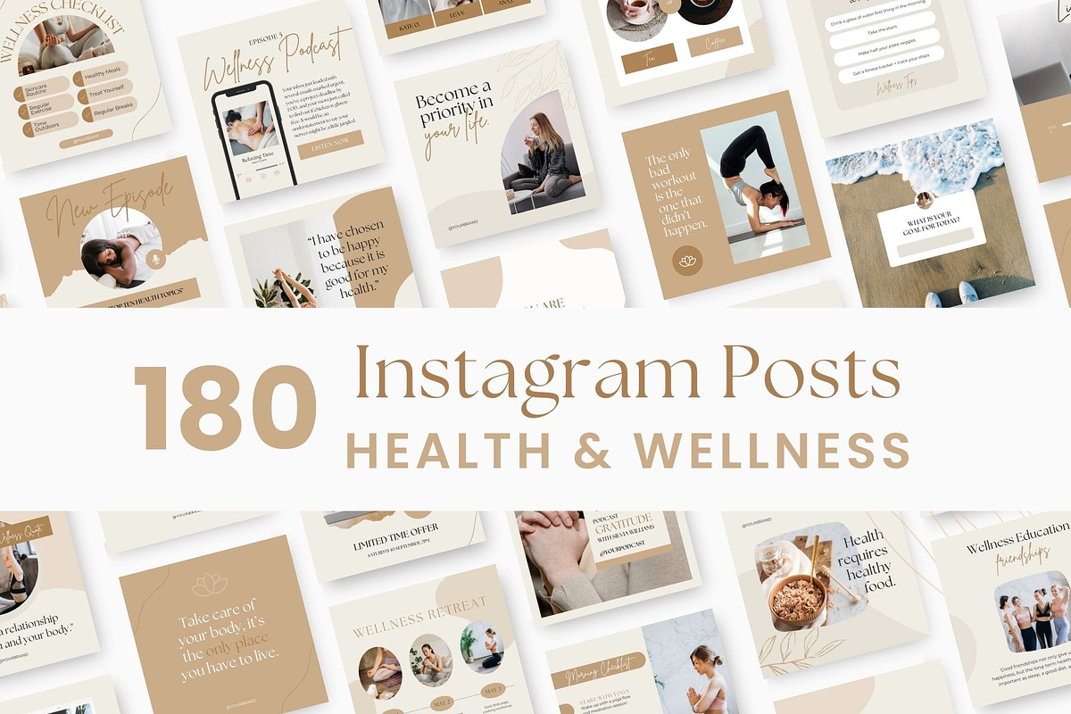 Health & Wellness Instagram Template, a Social Media Template by Ciera Design Templates (Photo 2 of 9)