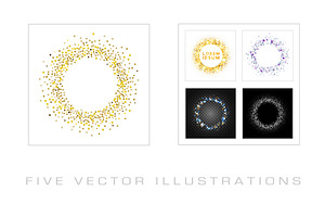 Abstract circle glitter and sparkles