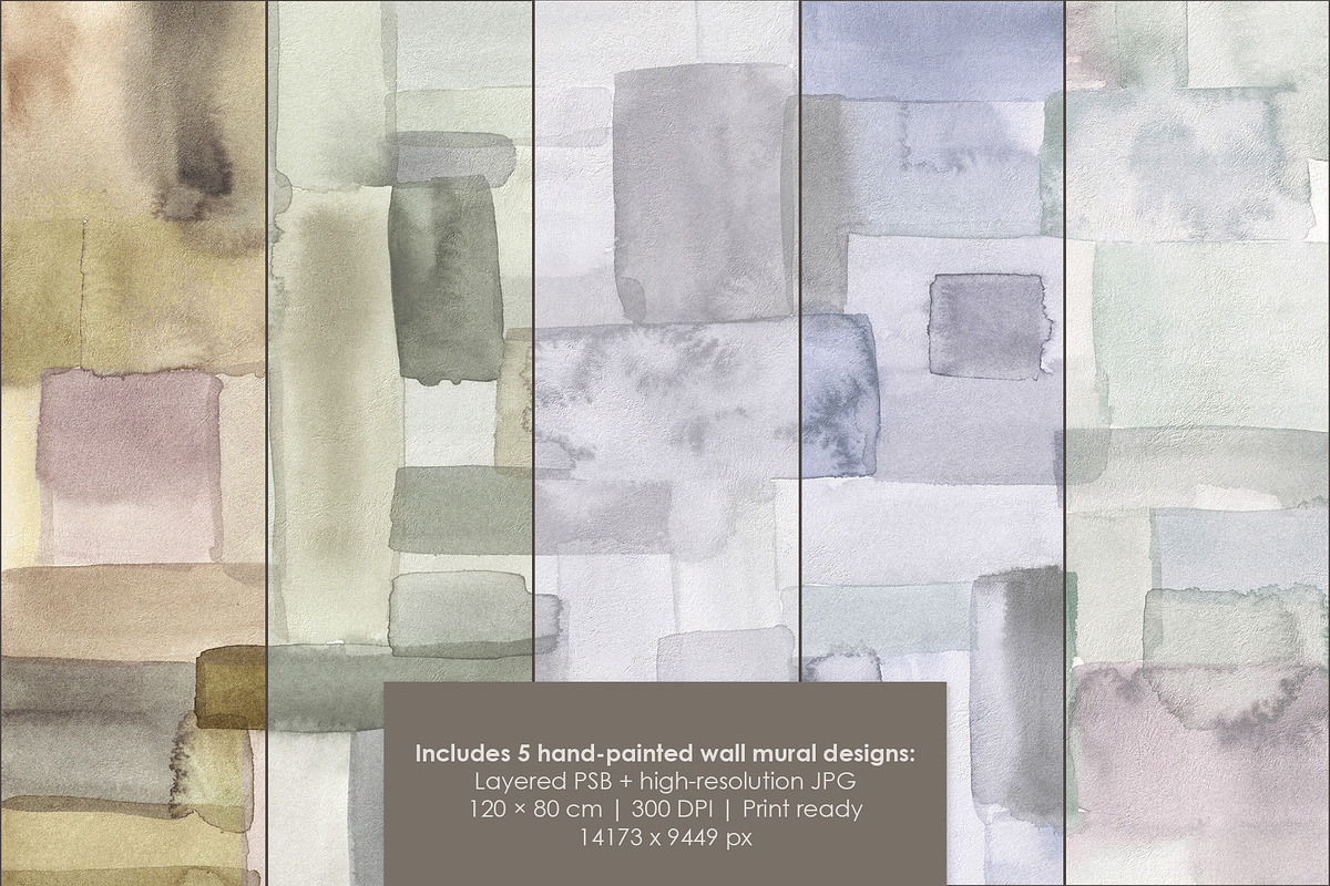 Alura watercolor abstract wall mural, a Wallpaper Graphic by Timofi Art (Photo 2 of 20)