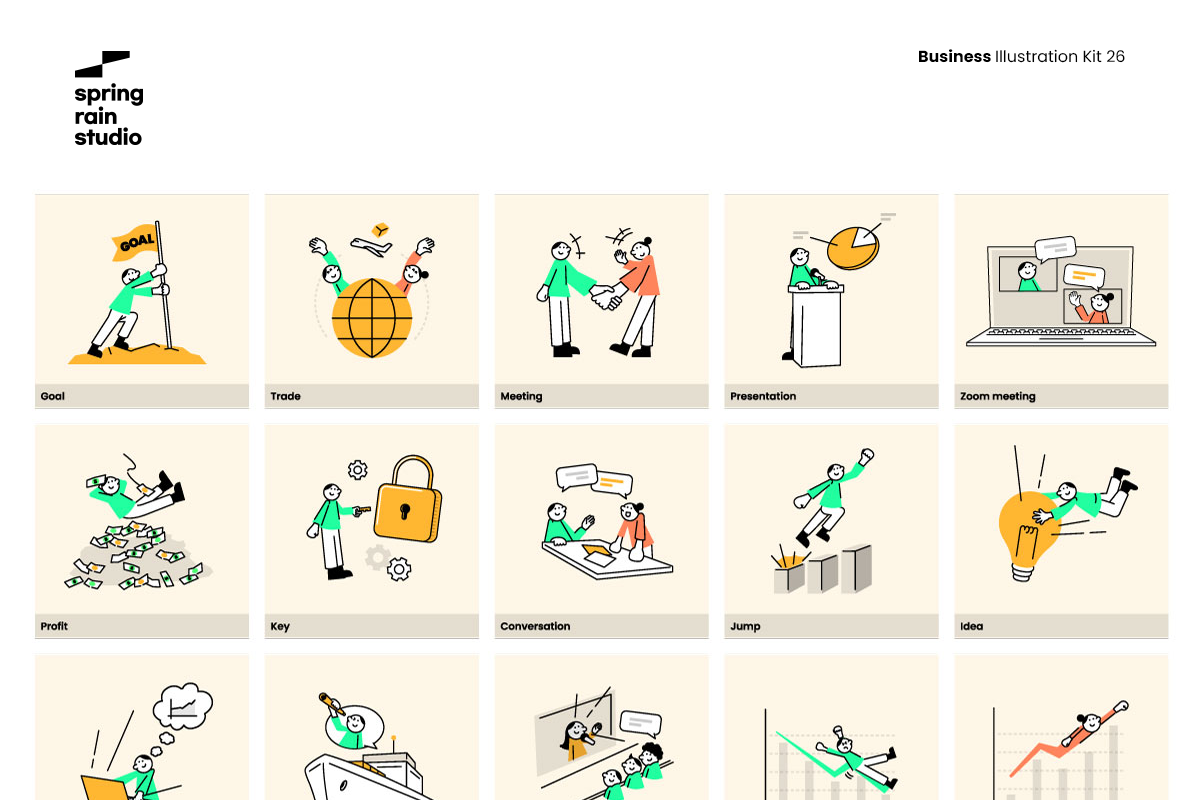 Minimal Business line Illustration, a Person Illustration by springrain studio (Photo 10 of 10)