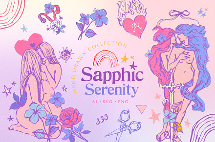 Sapphic Serenity WLW Illustrations