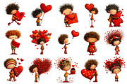 Whimsical Valentine Boy Clipart, an Illustration by Dream Creation (Thumbnail 3 of 4)