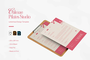 Calmae Pilates Studio - Letterhead, a Print Template by VUNIRA