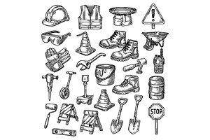 Construction Tools Icon Set, an Object Graphic by RT Studio