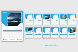 2025 Wall Calendar Design Template, a Resume Template by graphics city