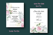 Greeting card with Pink Rose, an Invitation Template by Digital illustration shop (Thumbnail 2 of 5)