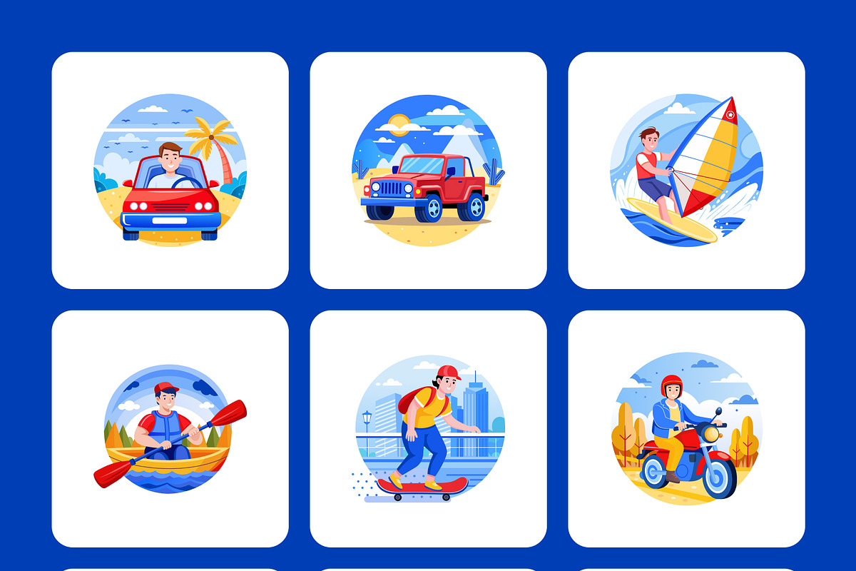 150 Travel Illustrations, a Transportation Illustration by Brickclay (Photo 16 of 16)