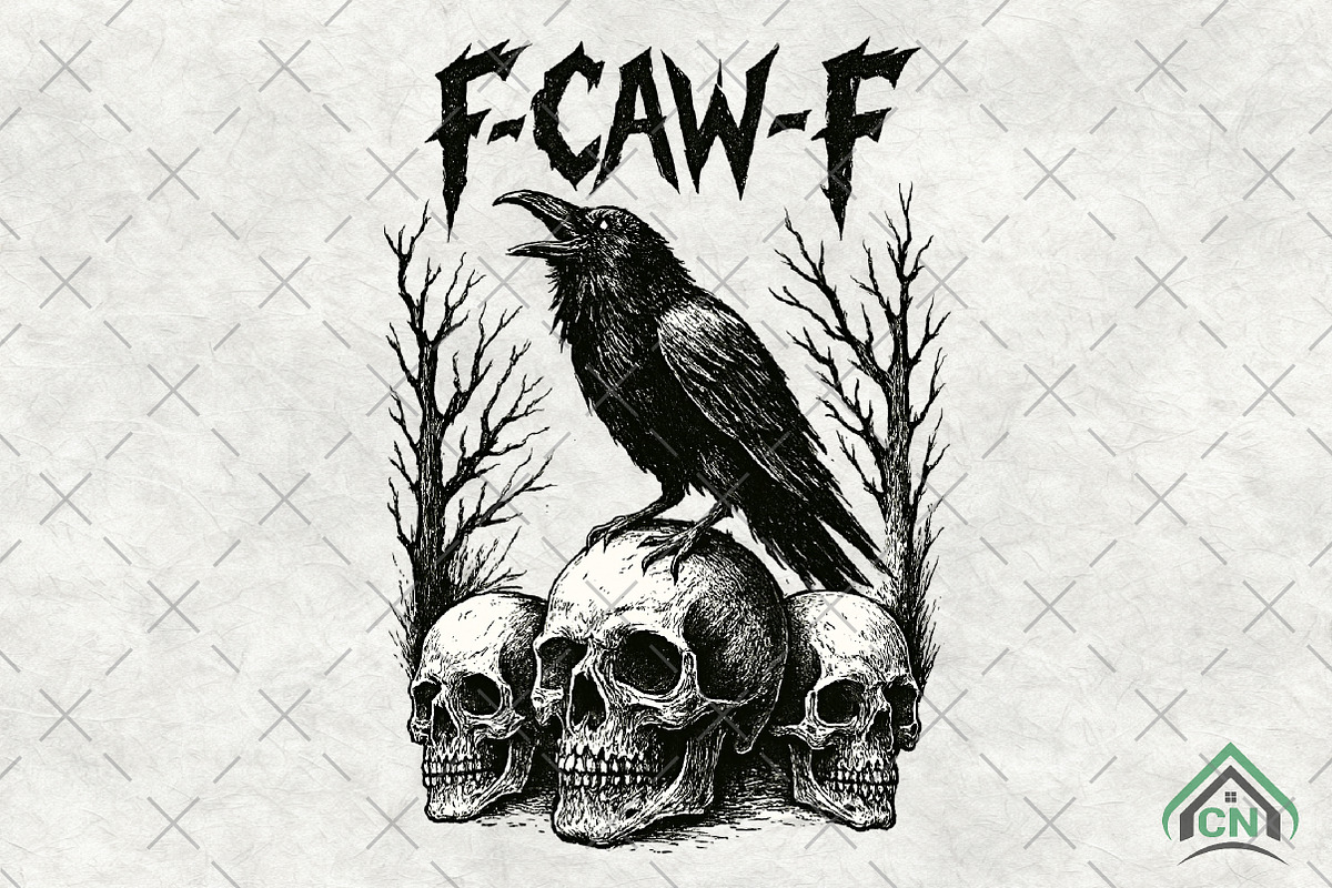 Crow Raven PNG, F-CAW-F, an Illustration by Craft Nest (Photo 1 of 5)