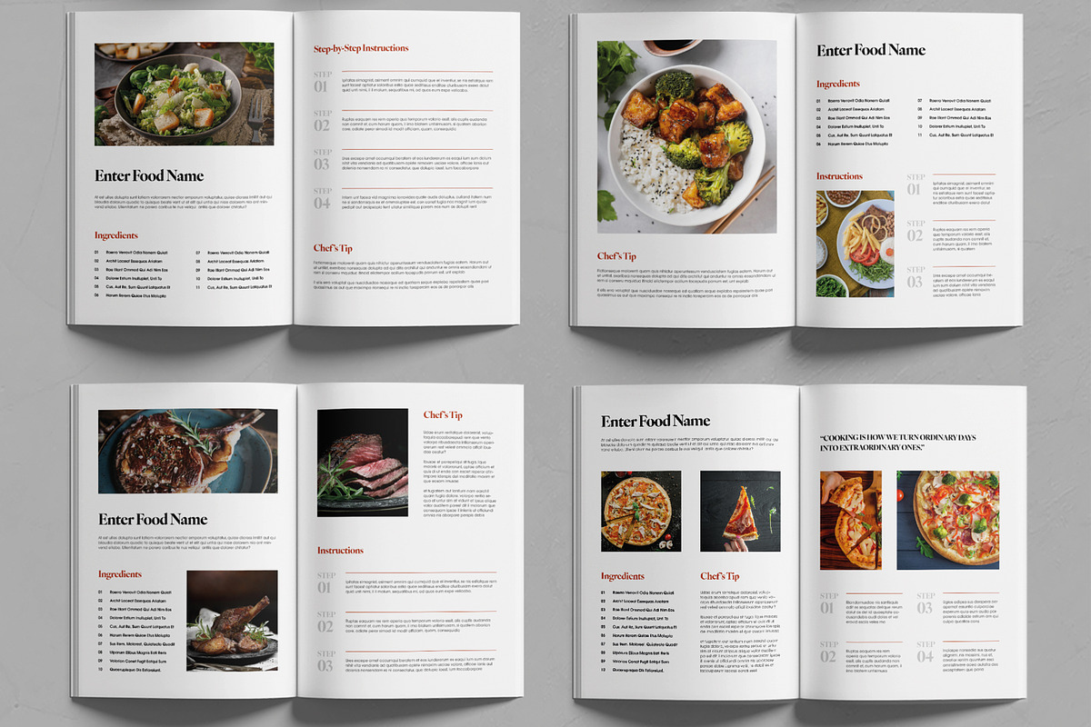 Modern Cookbook Magazine Layout
