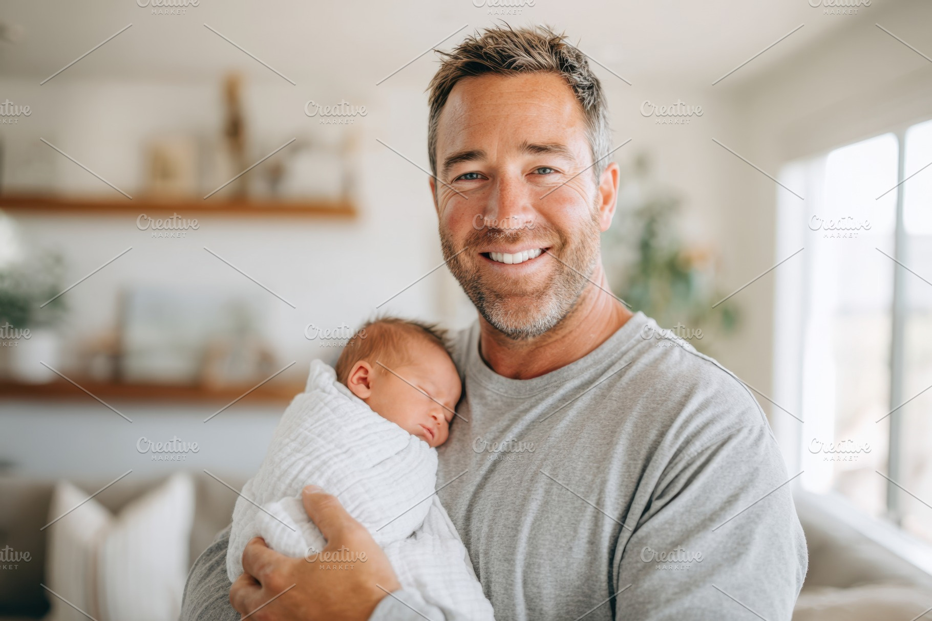 Father and baby sharing a tender moment, a Person Photo by AlyaAnd