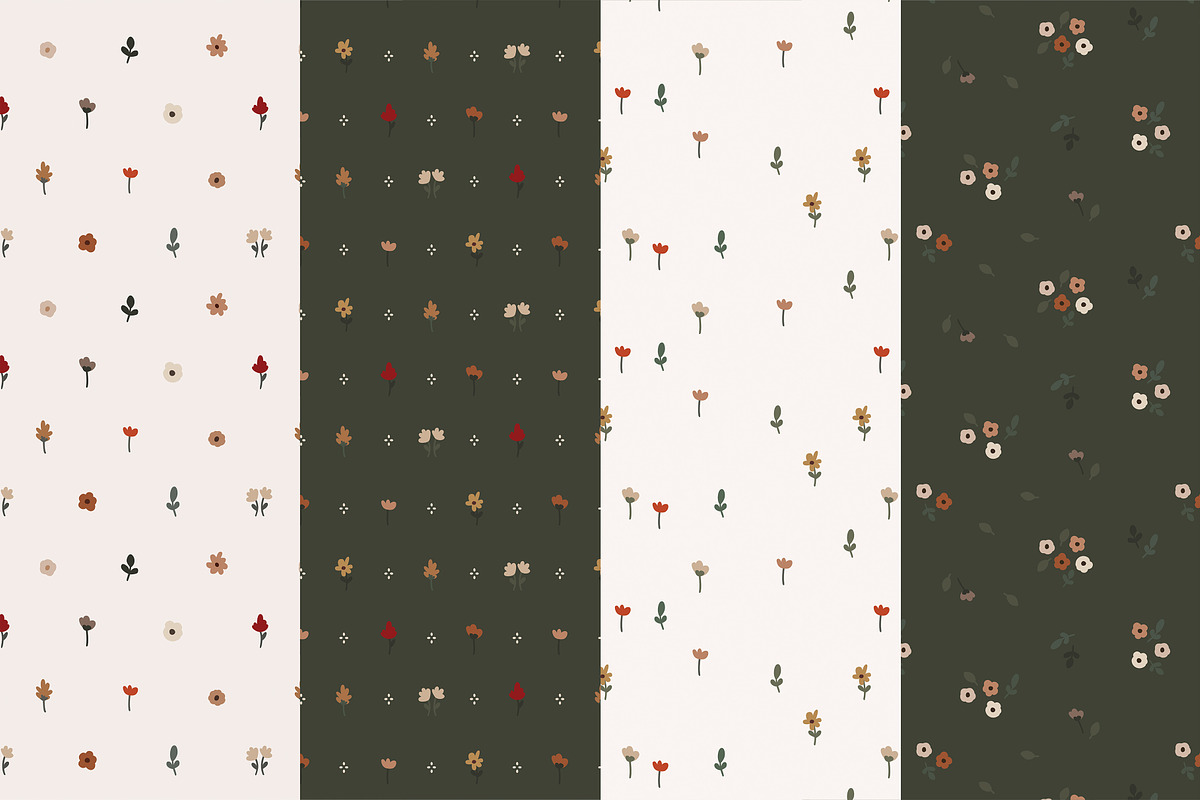 Mathilda Seamless Floral Patterns, a Pattern Graphic by Emilie Cliche (Photo 5 of 9)