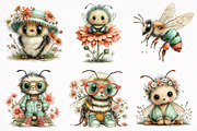 Whimsical Bees Clipart Bundle, an Illustration by DreamArtGraphic (Thumbnail 4 of 8)