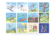 2028 Kids Calendar Rabbit & Bird, an Animal Illustration by Natali_Zhy (Thumbnail 3 of 7)
