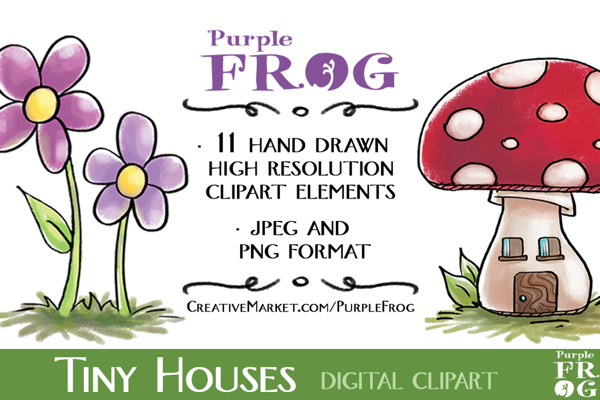 TINY HOUSES - Digital Clipart, an Illustration by Purple Frog (Photo 2 of 2)