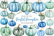 Watercolor Pastel Pumpkin Clipart, an Illustration by SinaCreation (Thumbnail 1 of 5)