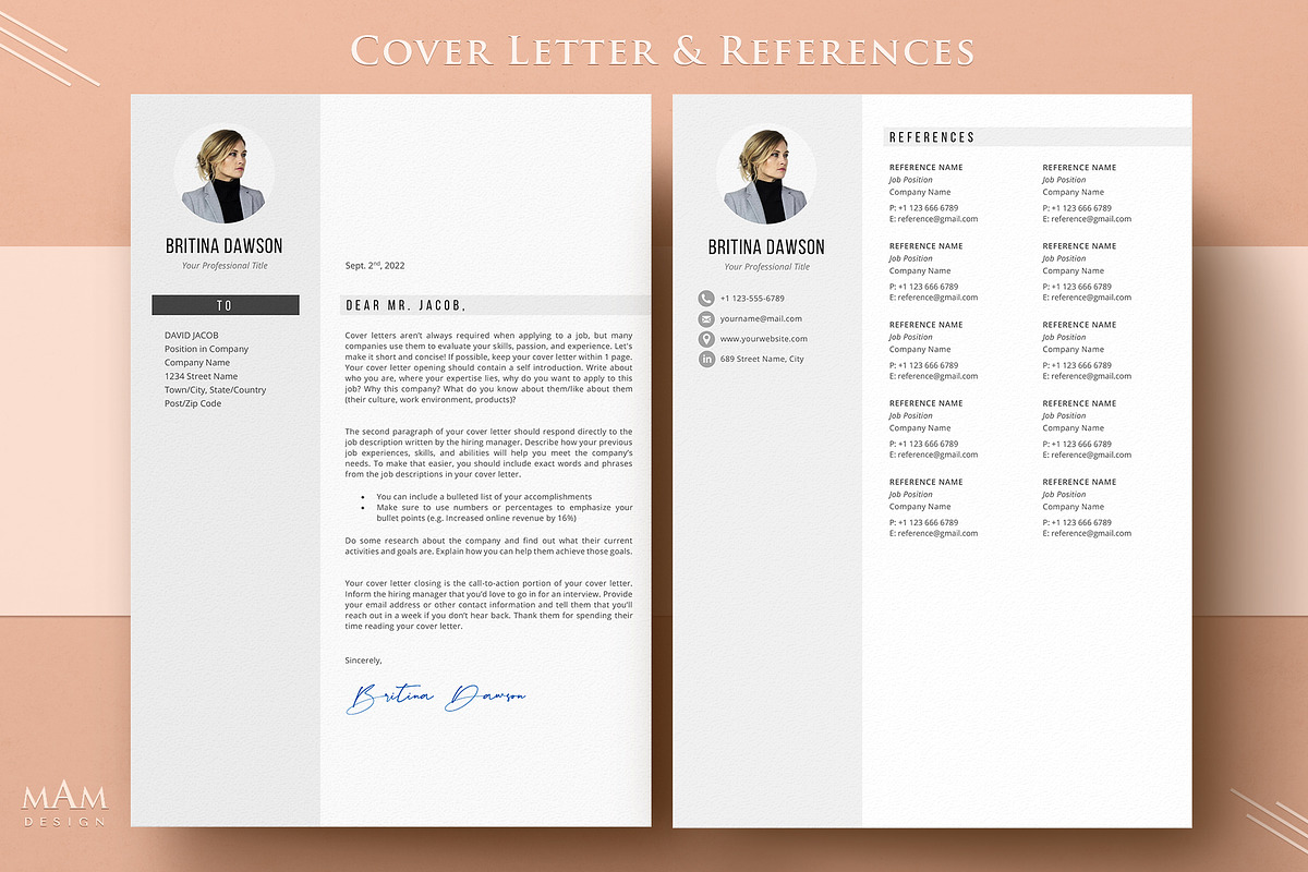 Modern Resume CV Template with photo, a Resume Template by MAM Design (Photo 5 of 10)