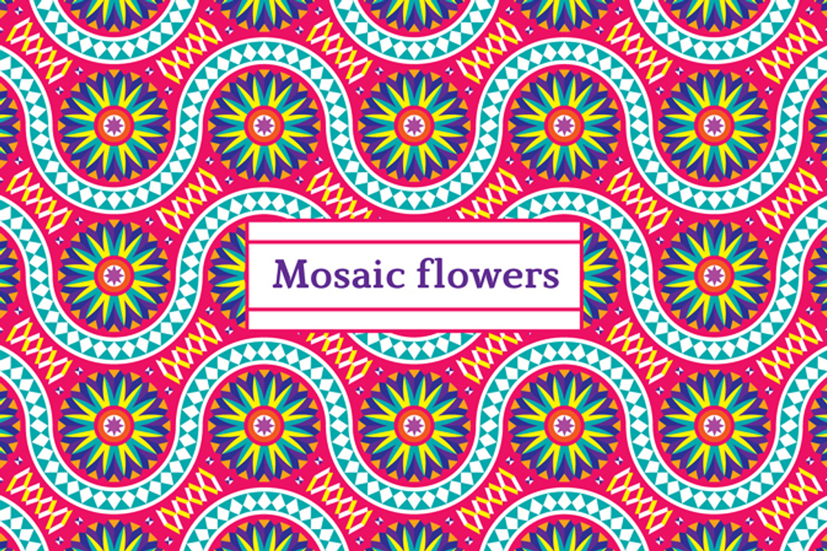 Mosaic flowers—Festive patterns, a Pattern Graphic by Zhurov (Photo 8 of 12)