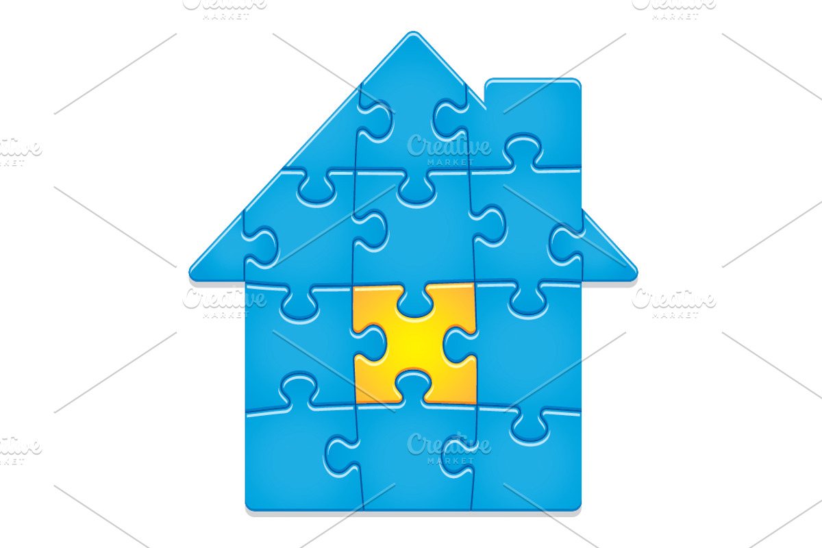 Jigsaw Puzzle House. 14 pieces., an Illustration by Maril (Photo 1 of 3)