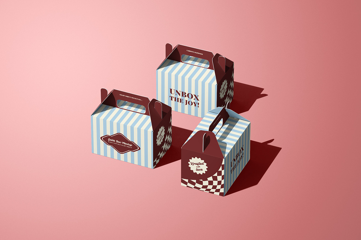 Takeaway Gable Box Packaging Mockup, a Packaging Mockup by Sheikhadesign (Photo 7 of 11)