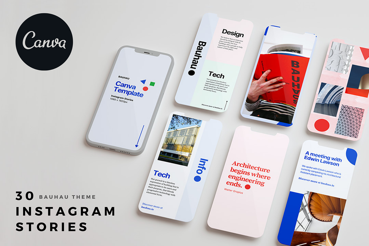 BAUHAU Theme | 30 Canva IG Stories, a Social Media Template by OEN Design (Photo 1 of 11)