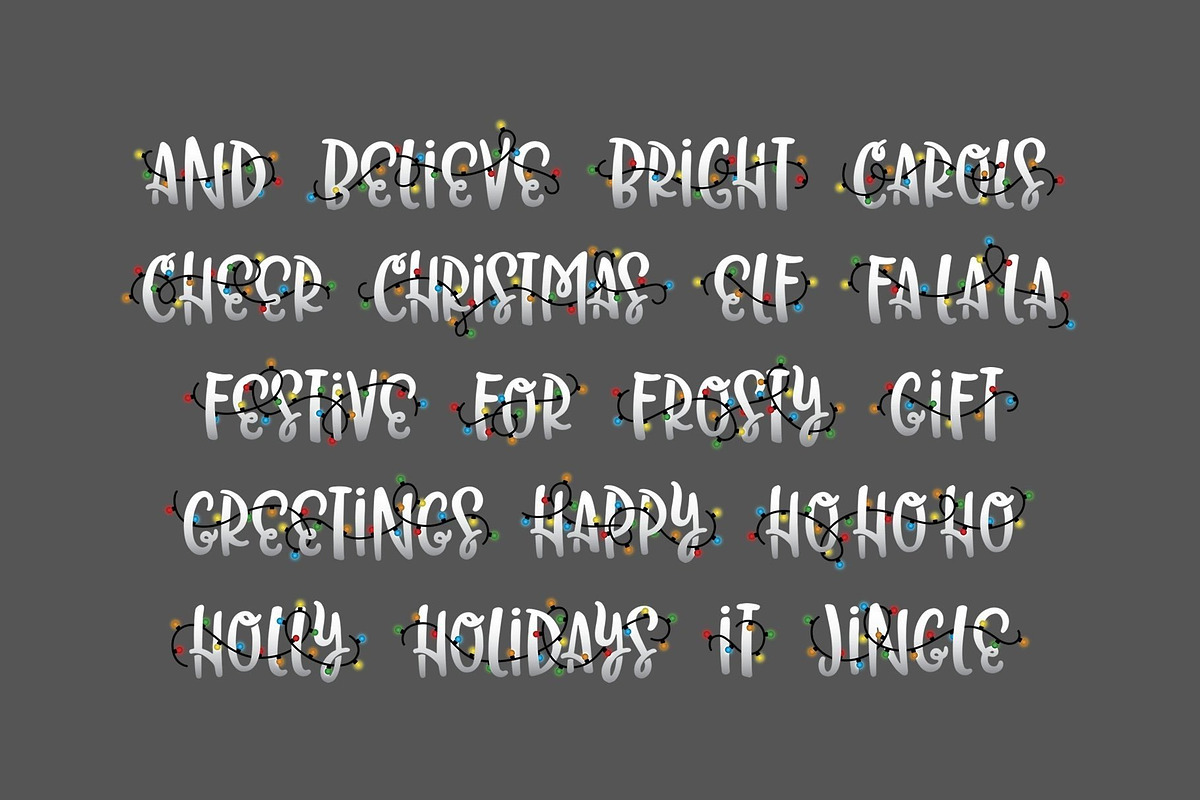 Christmas Lights Font, a Script Font by Akrinity Digital (Photo 7 of 10)