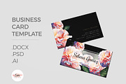 Floral Business Card Template, a Resume Template by Emaholic Template (Thumbnail 1 of 5)