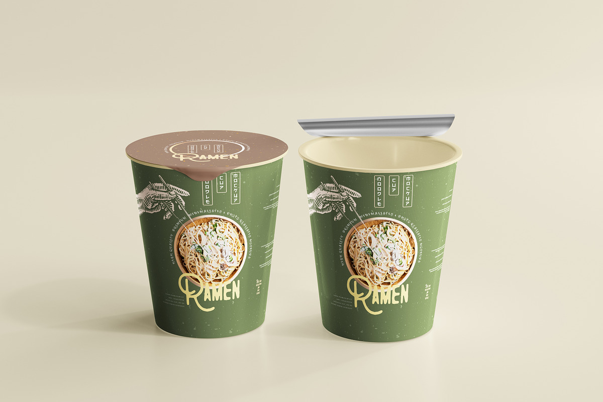 Noodle Cup Mock-ups, a Cups & Container Mockup by pmvch (Photo 4 of 20)