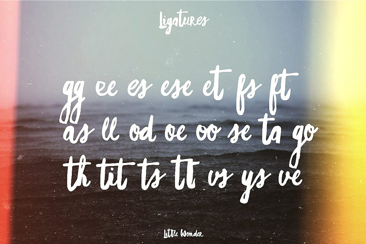 Script font Little Wonder brush, a Script Font by Itsmesimon (Photo 7 of 12)