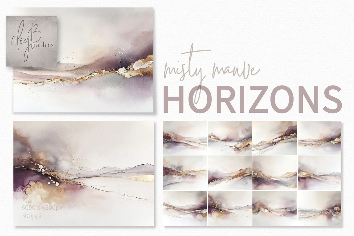 Misty Mauve Horizons, a Decorative Illustration by rileyBgraphics (Photo 1 of 7)