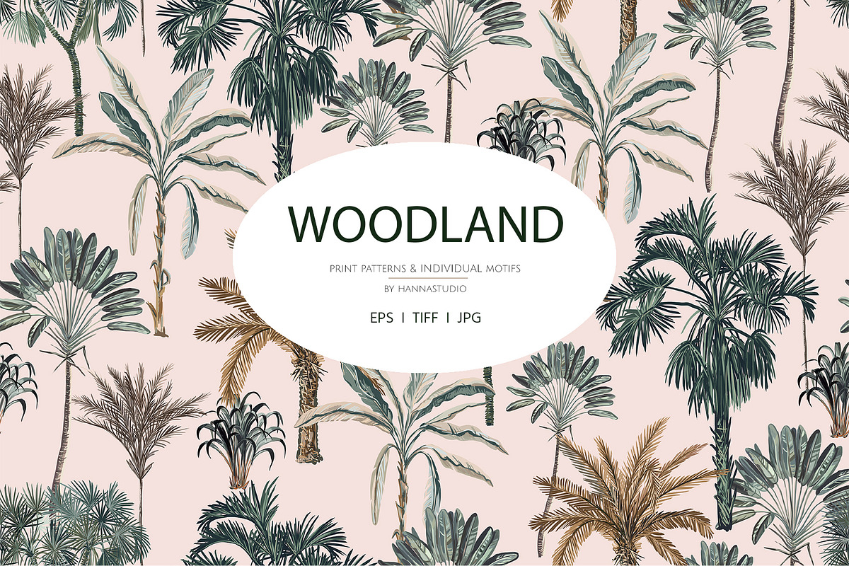 WOODLAND, Elegant Tropical Prints, a Pattern Graphic by HannaStudio (Photo 1 of 5)