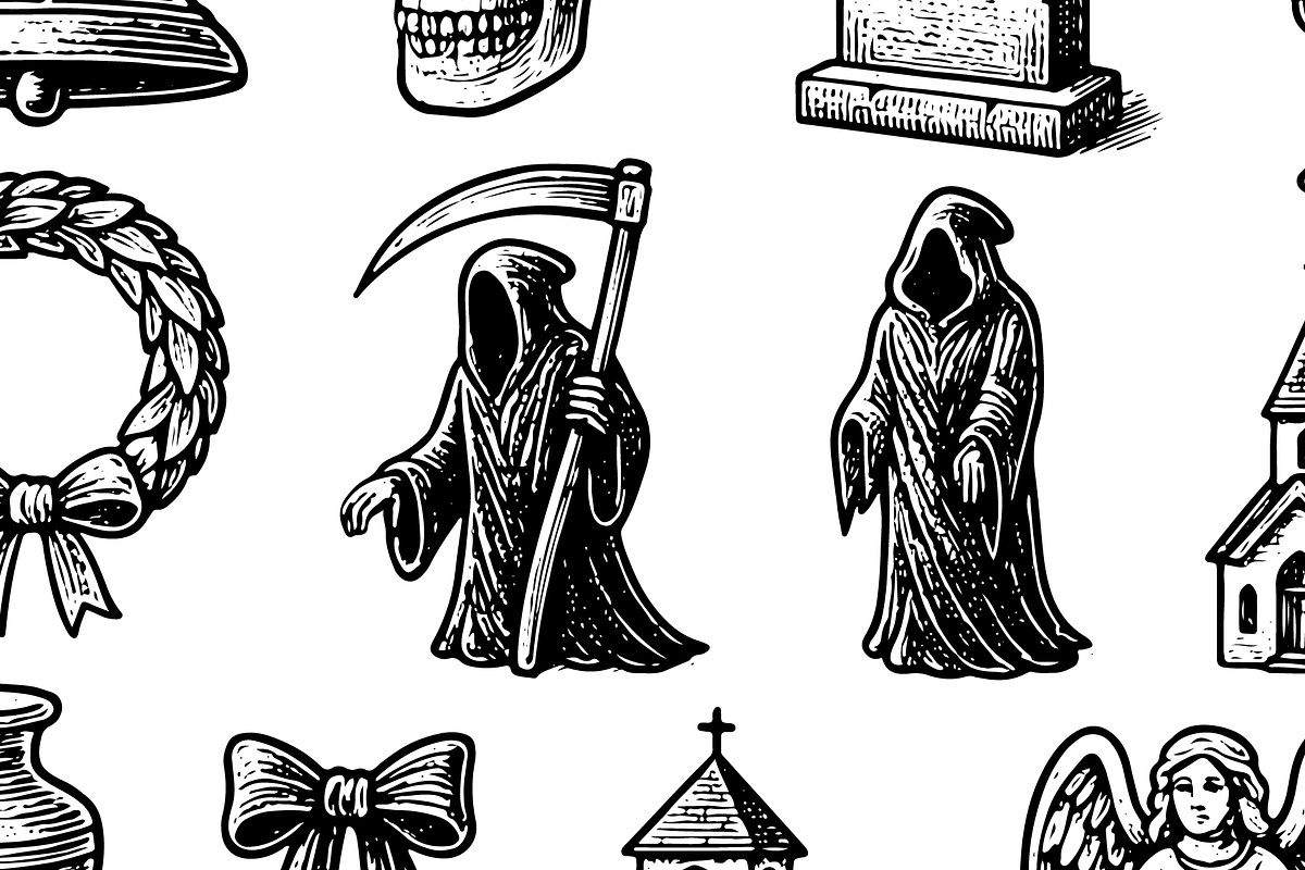 Gothic Funeral and Grave Icons, an Object Graphic by RT Studio (Photo 4 of 4)