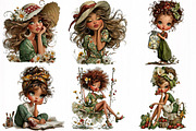 Whimsical Summer Girl Clipart, an Illustration by DreamCafeArt (Thumbnail 4 of 7)