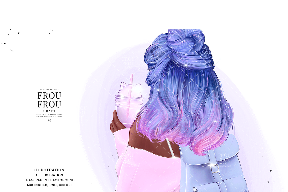 Pastel Cute Girl Illustration, an Illustration by Frou Fou Craft (Photo 1 of 2)