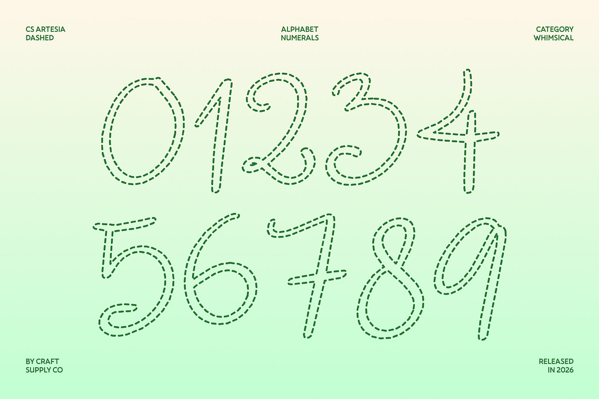 CS Artesia Dashed, a Handwritten Font by Craft Supply Co. (Photo 5 of 8)