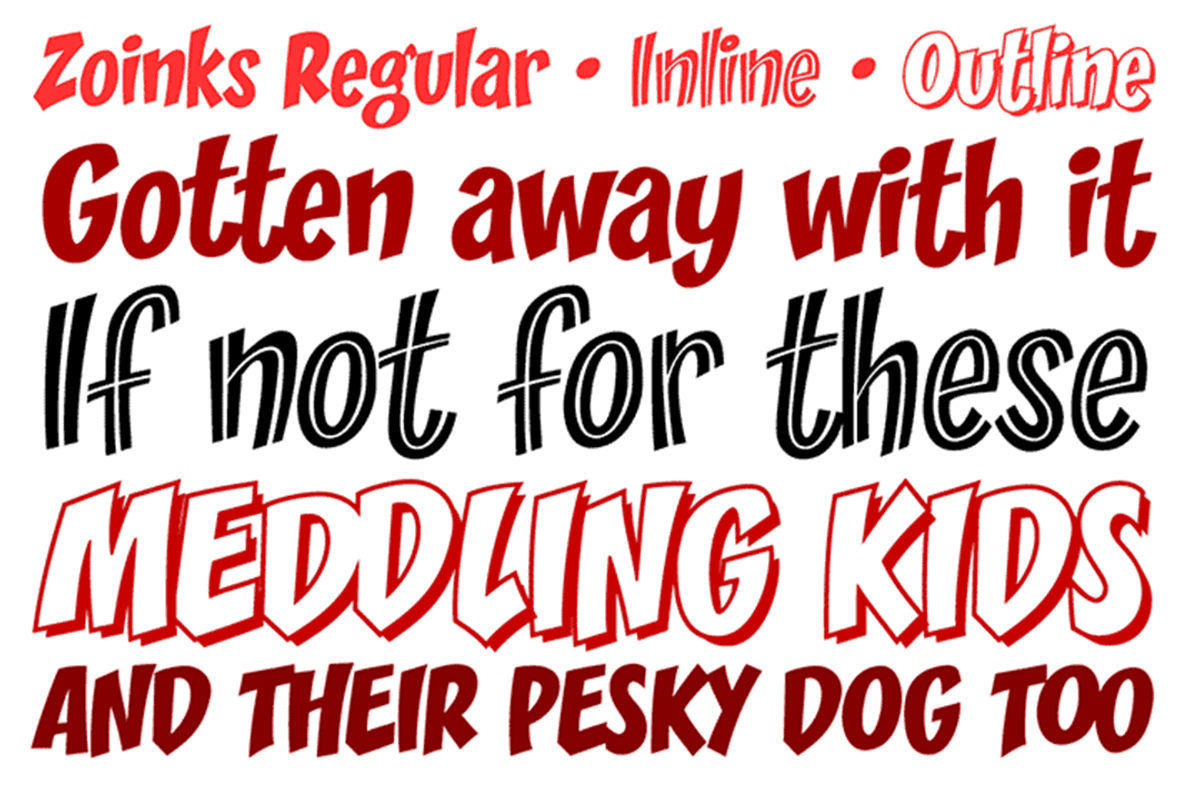 Zoinks - a bouncy fun comic font preview 4