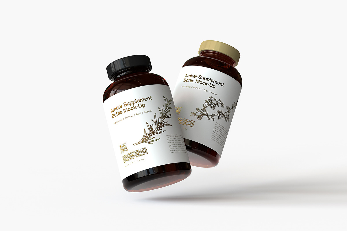 Vitamins | Supplement Bottle Mock-Up, a Cups & Container Mockup by TSOBG (Photo 4 of 13)
