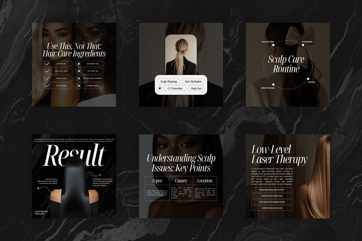 Trichology Canva Instagram Templates, a Social Media Template by Xenié Creative (Photo 8 of 10)