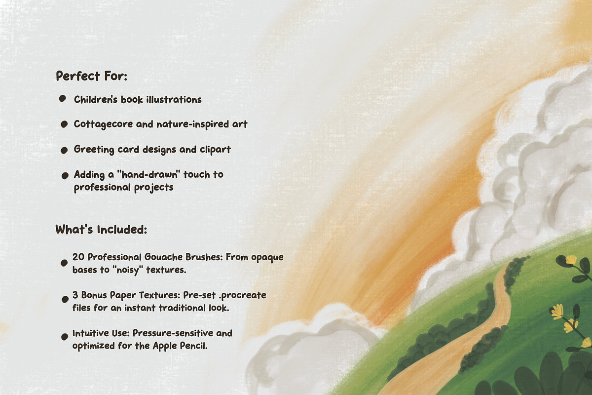 20 Gouache Brushes for Procreate, a Brush Add-On by badrusblue (Photo 7 of 7)
