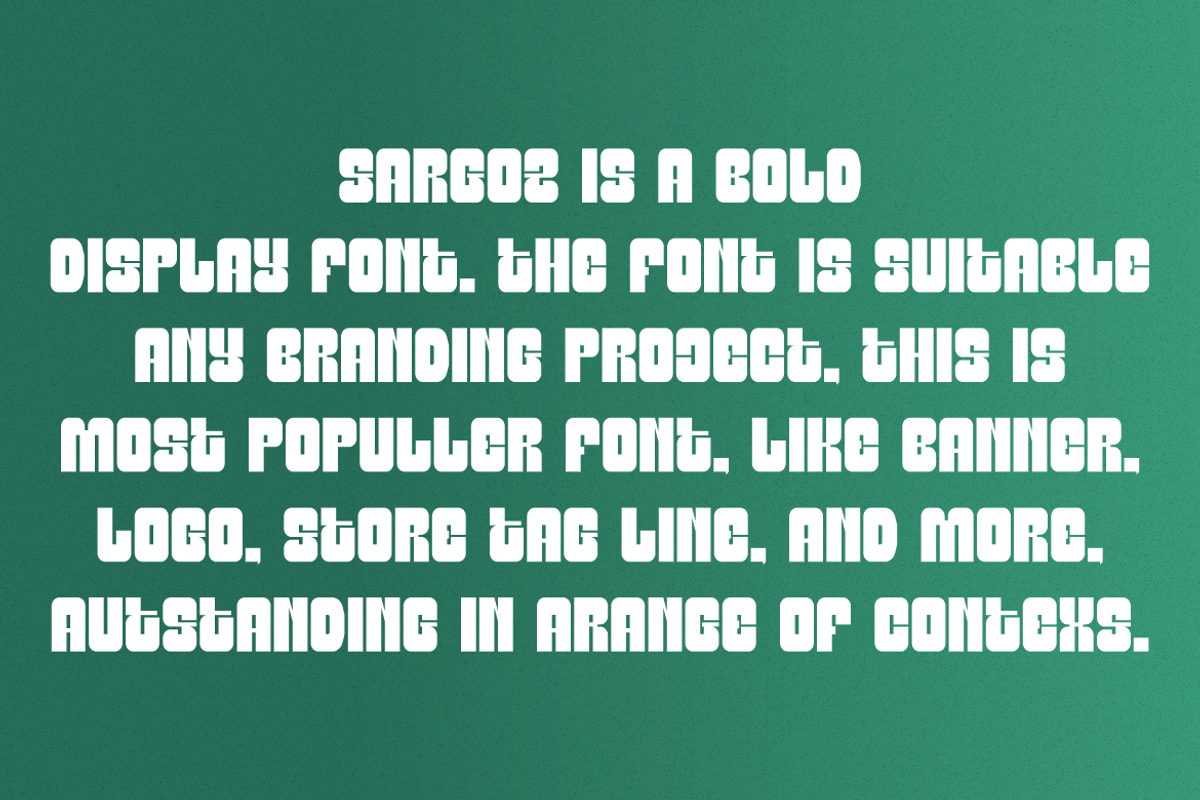 Sargoz - Modern Sans Font, a Sans Serif Font by QR Design Studio (Photo 3 of 6)