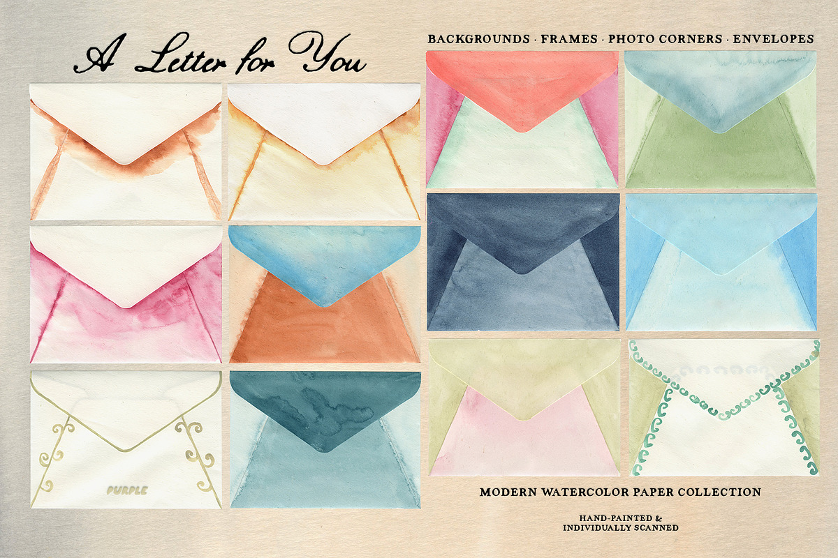 A Letter for You: Watercolor Collage, an Object Graphic by Purple (Photo 14 of 16)